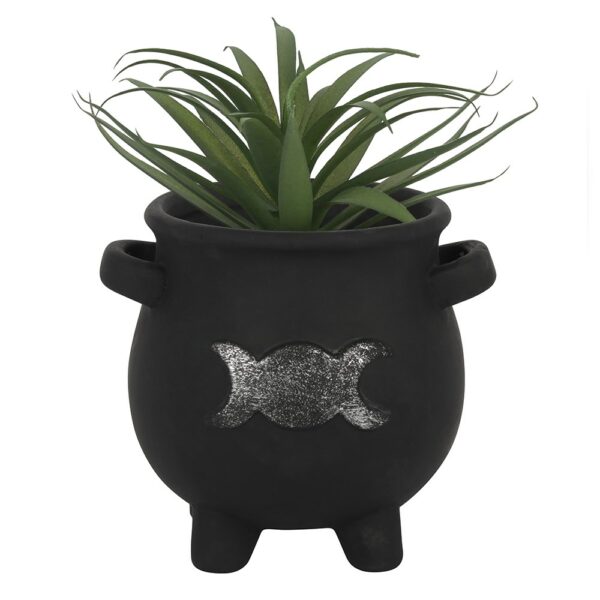 VASO IN TERRACOTTA A FORMA DI CALDERONE CON TRIPLA LUNA