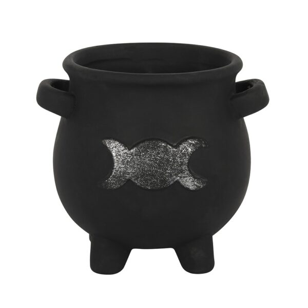 VASO IN TERRACOTTA A FORMA DI CALDERONE CON TRIPLA LUNA - immagine 2
