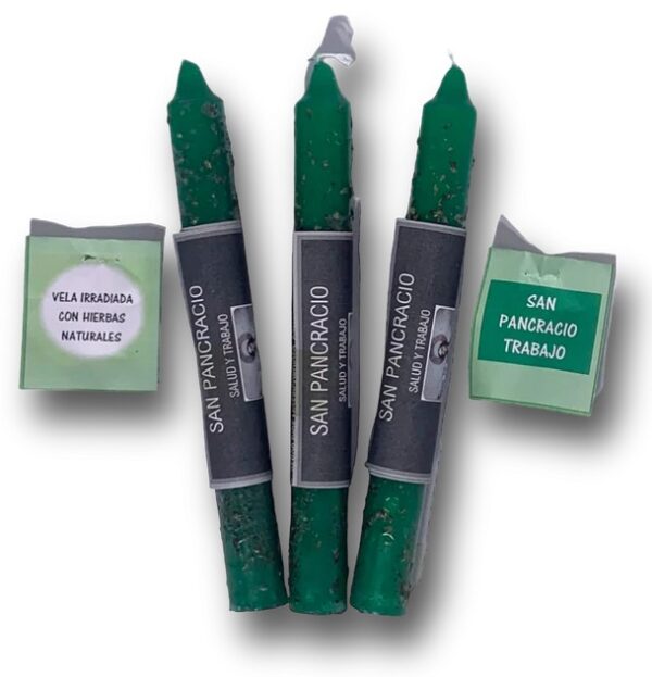 CANDELA CON ERBA PER PETIZIONE "SAN PANCRAZIO" - KIT 3 PEZZI