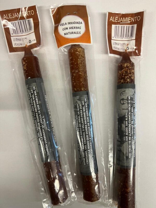 CANDELA CON ERBE PER PETIZIONE "ALLONTANAMENTO" - KIT 3 PEZZI