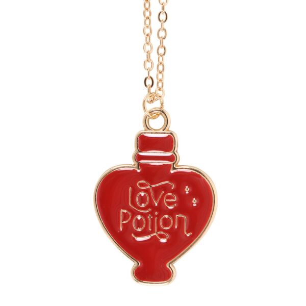 COLLANA IN SMALTO CON POZIONE D'AMORE E BIGLIETTO D'AUGURI - immagine 3
