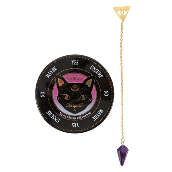 KIT DI DIVINAZIONE CON PENDOLO GATTO MISTICO - immagine 2