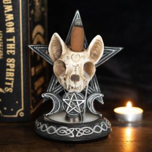 BRUCIATORE DI INCENSO A RIFLUSSO CON GATTO OUIJA