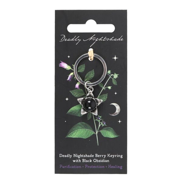PORTACHIAVI A FORMA DI BELLADONNA CON OSSIDIANA NERA - immagine 2